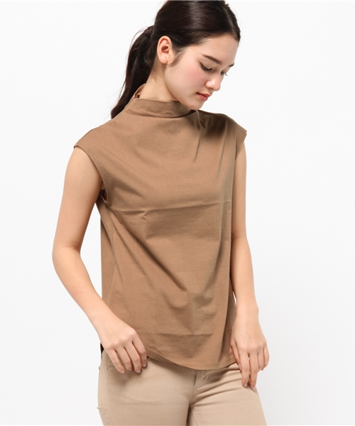 OUTLET(アウトレット)の「【CAPRICIEUX LE'MAGE】ボトルネックフレンチ(Tシャツ/カットソー・レディース・ブラック/キャメル・FREE)」の2枚目の写真