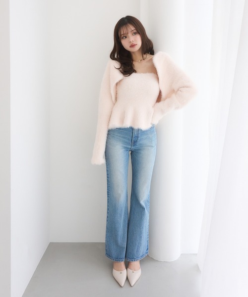 EIMY ISTOIRE（エイミーイストワール）の「スリムフレアデニムパンツ（デニムパンツ・レディース・ライトブルー・25inch/24inch/23inch）」の18枚目の写真