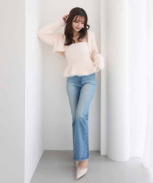 EIMY ISTOIRE（エイミーイストワール）の「スリムフレアデニムパンツ（デニムパンツ・レディース・ライトブルー・25inch/24inch/23inch）」の20枚目の写真