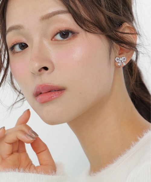 JILL by JILL STUART(ジルバイジルスチュアート)の「◇Cubic リボンイヤリング(イヤリング・レディース・ピンク/シルバー・FREE)」の6枚目の写真