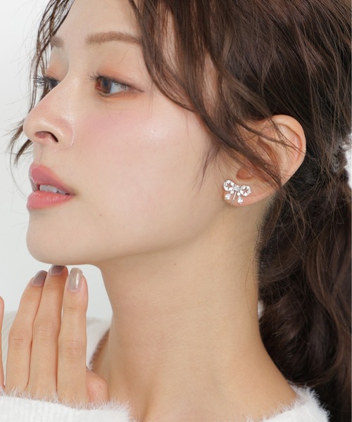JILL by JILL STUART(ジルバイジルスチュアート)の「◇Cubic リボンイヤリング(イヤリング・レディース・ピンク/シルバー・FREE)」の7枚目の写真