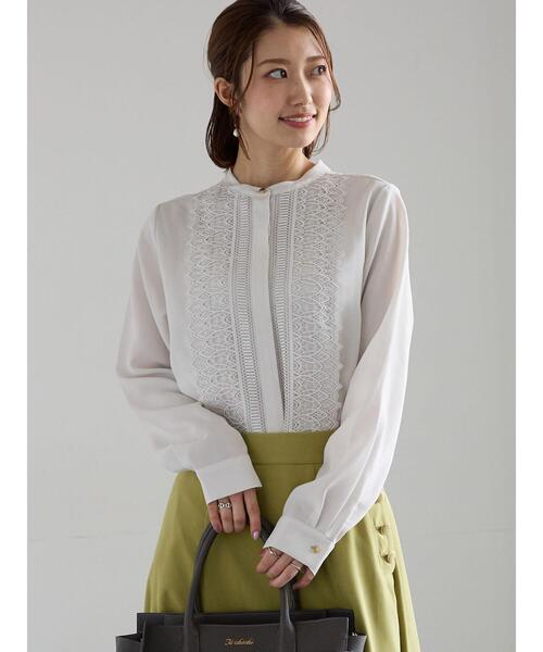 Te chichi（テチチ）の「フロントレースブラウス（シャツ/ブラウス・レディース・ネイビー/ブルー/グレー・F）」の2枚目の写真