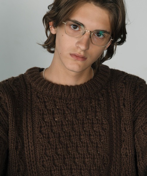 LURAKU(ルラク)の「【LURAKU】Wool Heavy Cable Knit / ウールヘビーケーブルニット(ニット/セーター・メンズ・オフホワイト/ブラック/ブラウン・L/M)」の9枚目の写真