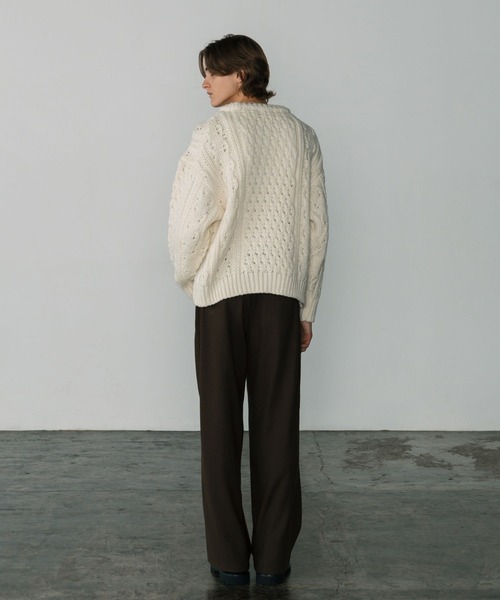 LURAKU(ルラク)の「【LURAKU】Wool Heavy Cable Knit / ウールヘビーケーブルニット(ニット/セーター・メンズ・オフホワイト/ブラック/ブラウン・L/M)」の16枚目の写真
