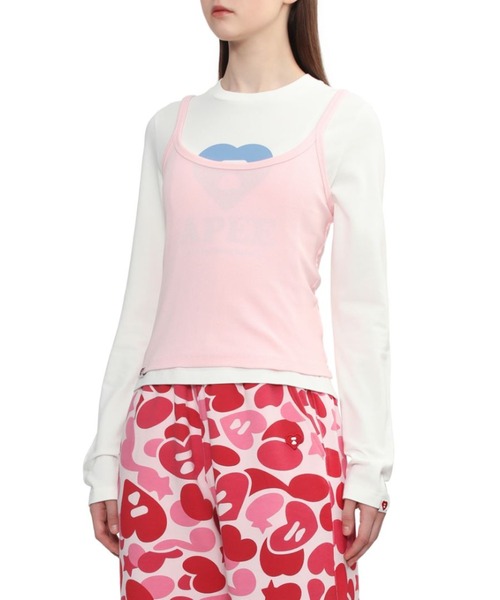APEE BY A BATHING APE(エイピーバイアベイシングエイプ)の「APEE EMBROIDERY CAMISOLE(キャミソール・レディース・ピンク/アイボリー/ブラック・X-SMALL/SMALL)」の9枚目の写真