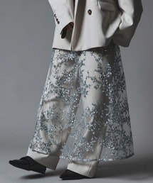 フラワー スパンコール ラップ スカート / Flower Sequined Wrap Skirt