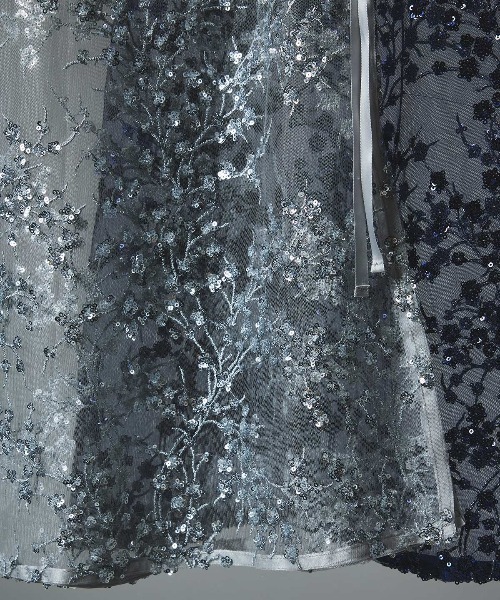 セール】フラワー スパンコール ラップ スカート / Flower Sequined