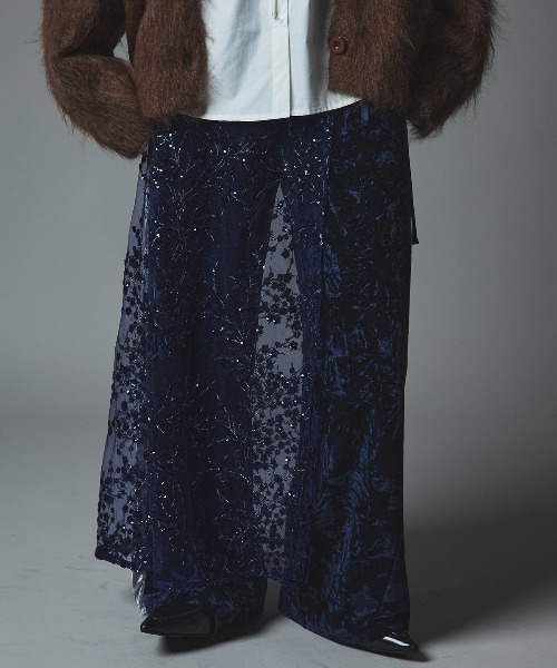 W:Huku(フーク)の「フラワー スパンコール ラップ スカート / Flower Sequined Wrap Skirt(スカート・レディース・ブラック/シルバー/ゴールド/ネイビー・FREE)」の8枚目の写真