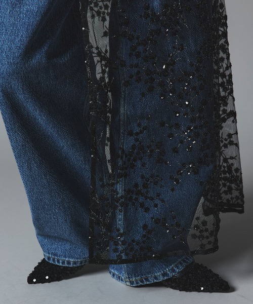W:Huku(フーク)の「フラワー スパンコール ラップ スカート / Flower Sequined Wrap Skirt(スカート・レディース・ブラック/シルバー/ゴールド/ネイビー・FREE)」の10枚目の写真