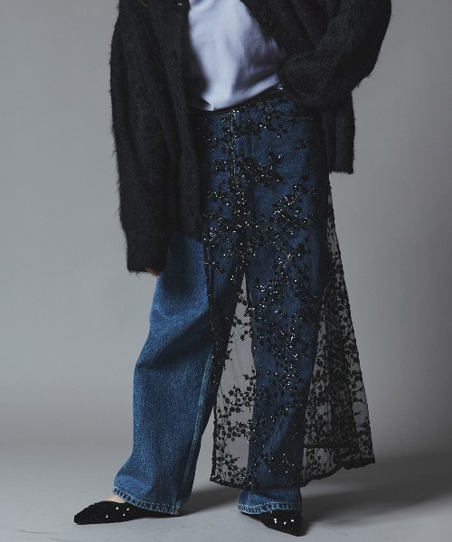 W:Huku(フーク)の「フラワー スパンコール ラップ スカート / Flower Sequined Wrap Skirt(スカート・レディース・ブラック/シルバー/ゴールド/ネイビー・FREE)」の16枚目の写真
