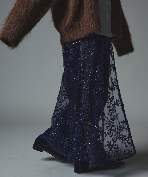 W:Huku(フーク)の「フラワー スパンコール ラップ スカート / Flower Sequined Wrap Skirt(スカート・レディース・ブラック/シルバー/ゴールド/ネイビー・FREE)」の18枚目の写真