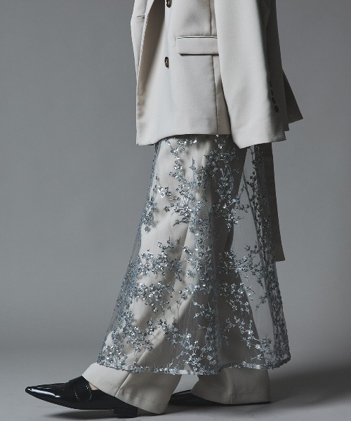 W:Huku(フーク)の「フラワー スパンコール ラップ スカート / Flower Sequined Wrap Skirt(スカート・レディース・ブラック/シルバー/ゴールド/ネイビー・FREE)」の21枚目の写真