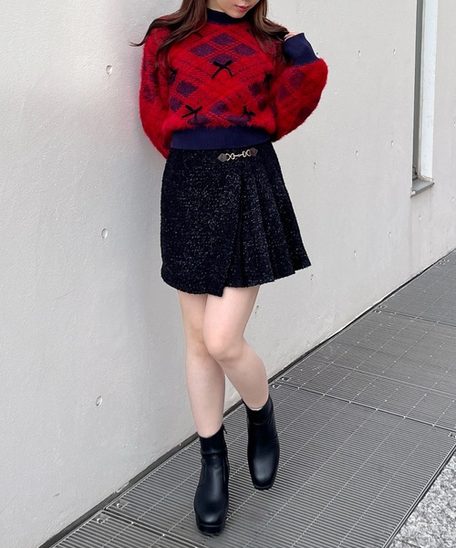 one way（ワンウェイ）の「ラッププリーツスカート（スカート・レディース・ブラック/ホワイト・FREE）」の10枚目の写真