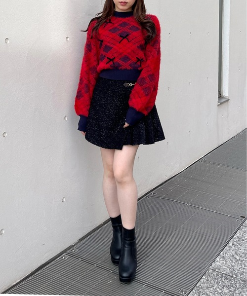 one way（ワンウェイ）の「ラッププリーツスカート（スカート・レディース・ブラック/ホワイト・FREE）」の11枚目の写真