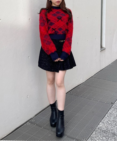 one way（ワンウェイ）の「ラッププリーツスカート（スカート・レディース・ブラック/ホワイト・FREE）」の12枚目の写真