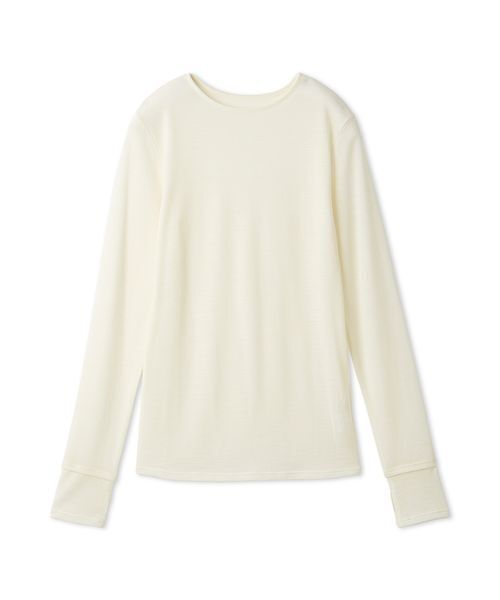 emmi(エミ)の「Mt.Breath WoolRクルーネックトップス(Tシャツ/カットソー・レディース・オフホワイト/ブラック/ライトブルー・F)」の11枚目の写真