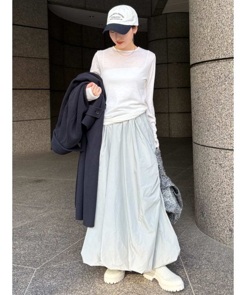 emmi(エミ)の「Mt.Breath WoolRクルーネックトップス(Tシャツ/カットソー・レディース・オフホワイト/ブラック/ライトブルー・F)」の7枚目の写真