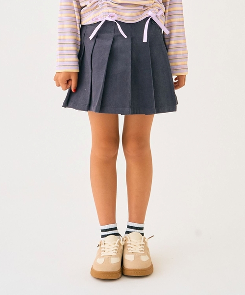 minimal（ミニマル）の「細コールラップパンツ（スカート・キッズ・ラベンダー/チャコール/アイボリー/スモークピンク・100cm/120cm/110cm/130cm/140cm/90cm）」の3枚目の写真