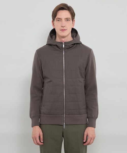 MACKINTOSH LONDON（マッキントッシュ ロンドン）の「フーデットアウターニットコンビ（パーカー・メンズ・ベージュ系その他5/ブラック・L/M/XL）」の5枚目の写真