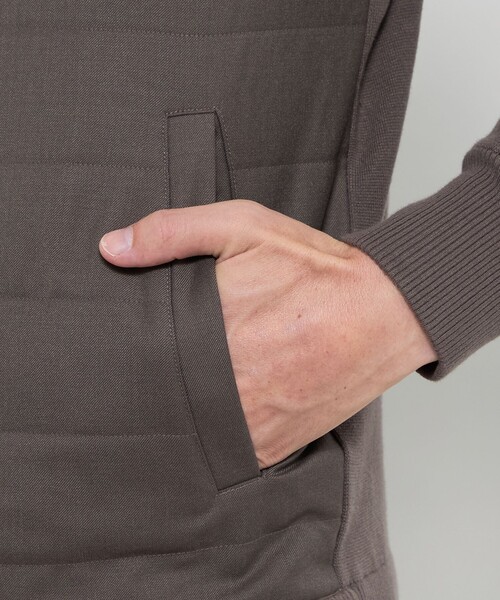 MACKINTOSH LONDON（マッキントッシュ ロンドン）の「フーデットアウターニットコンビ（パーカー・メンズ・ベージュ系その他5/ブラック・L/M/XL）」の8枚目の写真