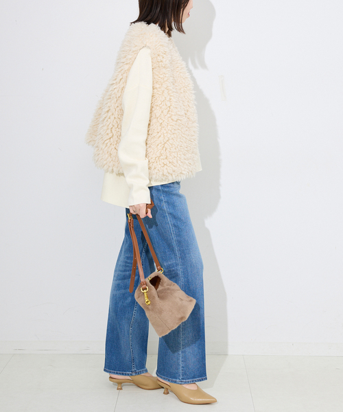 SLOBE IENA(スローブイエナ)の「《セットアップ対応可/WEB限定/追加》コットンダブルフェイスプルオーバー(ニット/セーター・レディース・ボルドー/ブラック/アイボリー/グレー・FREE)」の6枚目の写真