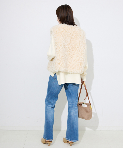 SLOBE IENA(スローブイエナ)の「《セットアップ対応可/WEB限定/追加》コットンダブルフェイスプルオーバー(ニット/セーター・レディース・ボルドー/ブラック/アイボリー/グレー・FREE)」の7枚目の写真