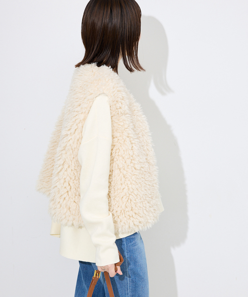 SLOBE IENA(スローブイエナ)の「《セットアップ対応可/WEB限定/追加》コットンダブルフェイスプルオーバー(ニット/セーター・レディース・ボルドー/ブラック/アイボリー/グレー・FREE)」の9枚目の写真