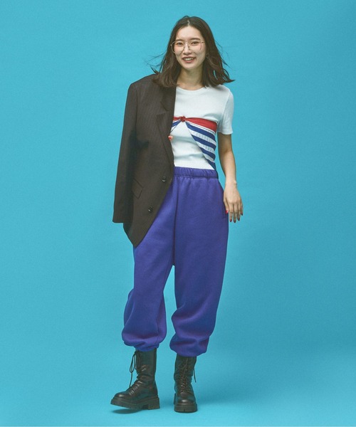 Kappa（カッパ）の「≪Kappa×and ST ウェルネスクラブ≫レギュラーフィットスウェットパンツ (ユニセックス)（スウェットパンツ・レディース・ブルー/ブラック/ホワイト・MEDIUM/LARGE/SMALL）」の22枚目の写真