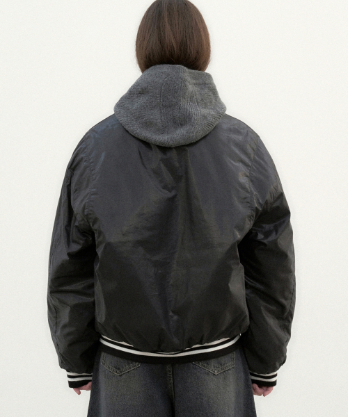 NICK&NICOLE(ニックアンドニコール)の「SHINE VARSITY PADDING JUMPER_BLACK(ダウンジャケット/コート・レディース・その他・FREE)」の3枚目の写真