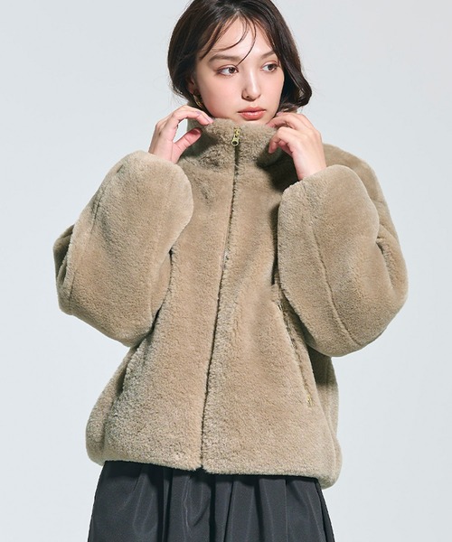 セール】フェイクファースタンドカラーブルゾン（ブルゾン）｜coca