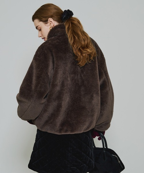 セール】フェイクファースタンドカラーブルゾン（ブルゾン）｜coca