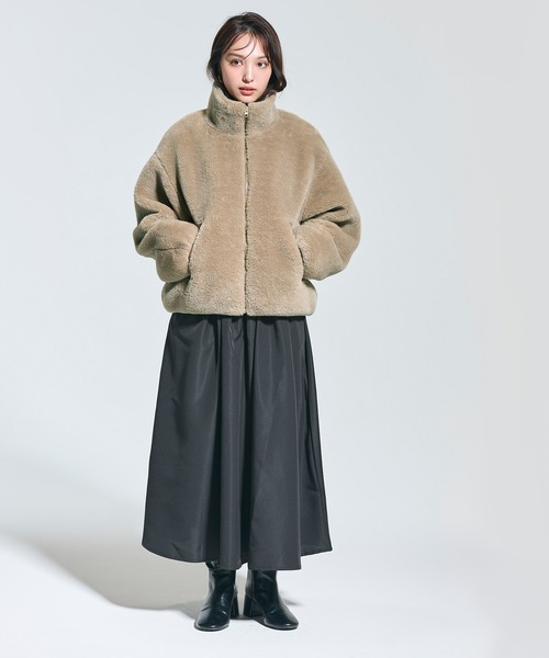 セール】フェイクファースタンドカラーブルゾン（ブルゾン）｜coca