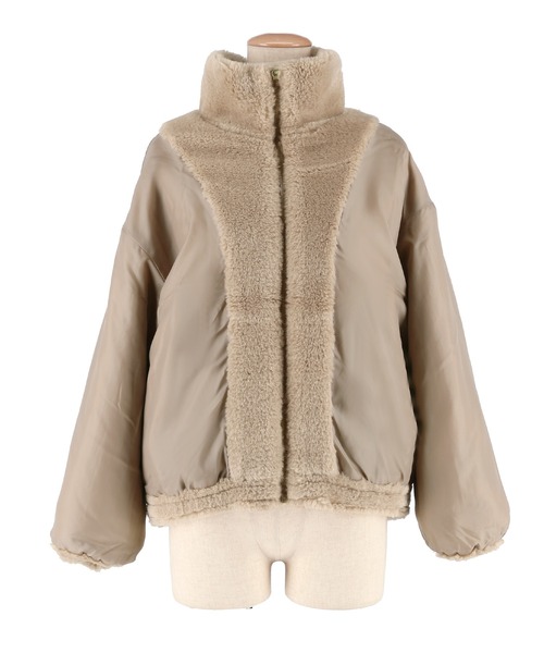 セール】フェイクファースタンドカラーブルゾン（ブルゾン）｜coca