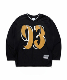 1993STUDIO（1993スタジオ）の「93 V-neck mesh jersey long sleeve_black（Tシャツ/カットソー・メンズ）」