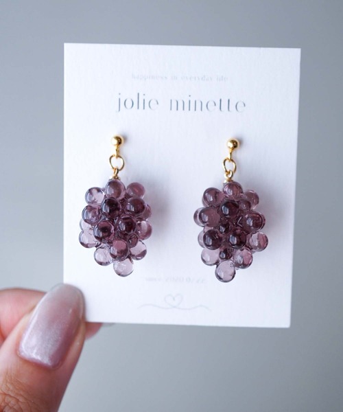 CERCA（チェルカ）の「jolie minette/ぶどうピアス/アレルギー対応（ピアス（両耳用）・レディース・グリーン/パープル系その他/グリーン系その他・FREE）」の21枚目の写真