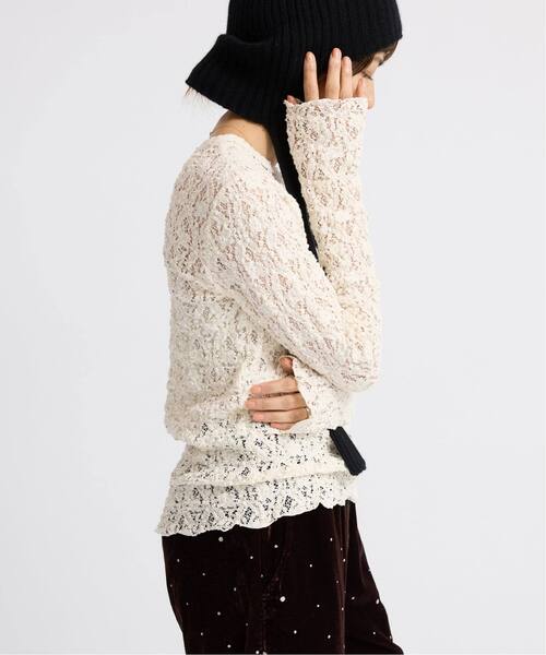 追加2》Flowerストレッチレースプルオーバー（Tシャツ/カットソー