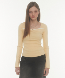 Midnight Move（ミッドナイトムーブ）の「2 lace t (yellow)（Tシャツ/カットソー・レディース）」