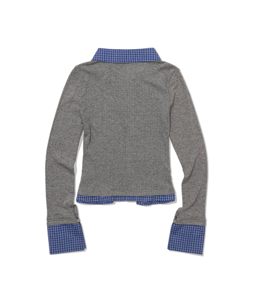 MOAA(モア)の「Dual Trim Shirt Cardigan (GRAY)(カーディガン/ボレロ・レディース・その他・SMALL/MEDIUM)」の3枚目の写真