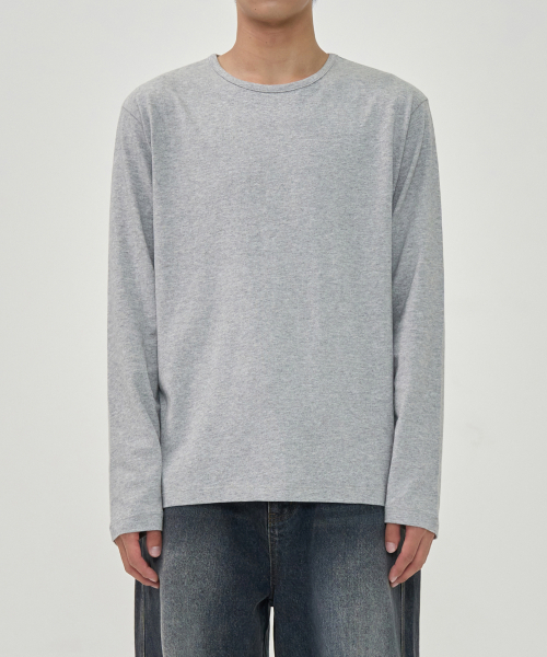 TOFFEE(トフィー)の「ラウンドネックロングスリーブ (メランジェグレー)(Tシャツ/カットソー・メンズ・その他・MEDIUM/LARGE/X-LARGE)」の1枚目の写真