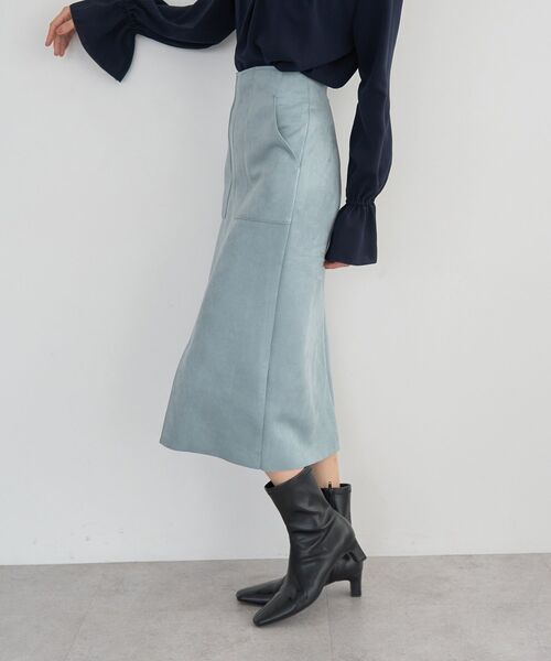 YECCA VECCA（イェッカヴェッカ）の「ハイウエストフェイクスエードスカート（スカート・レディース・テラコッタ/ブラウン/ライトベージュ/ライトブルー・S/M）」の5枚目の写真