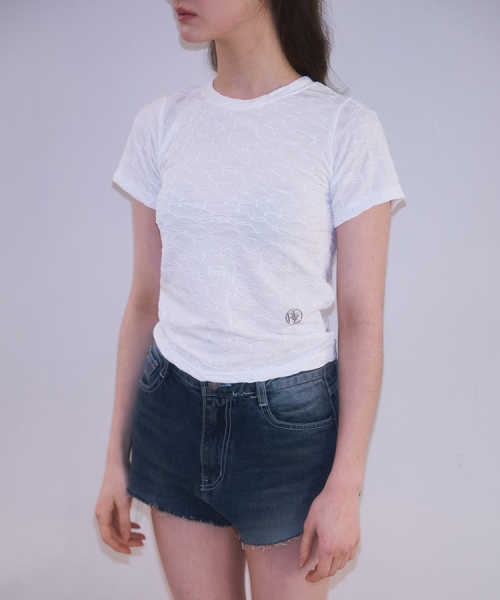 ROSEFRANTZ（ロゼフランツ）の「Wrinkle Slimfit T-shirt [White]（Tシャツ/カットソー・レディース・ホワイト・OS）」の2枚目の写真
