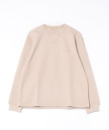 ALMOND（アーモンド）の「WAFFLE CREW L/S T-SHIRTS/ALMOND アーモンド ワッフル クルーネック 長袖Tシャツ サーマル 厚手 ロンT（Tシャツ/カットソー）」