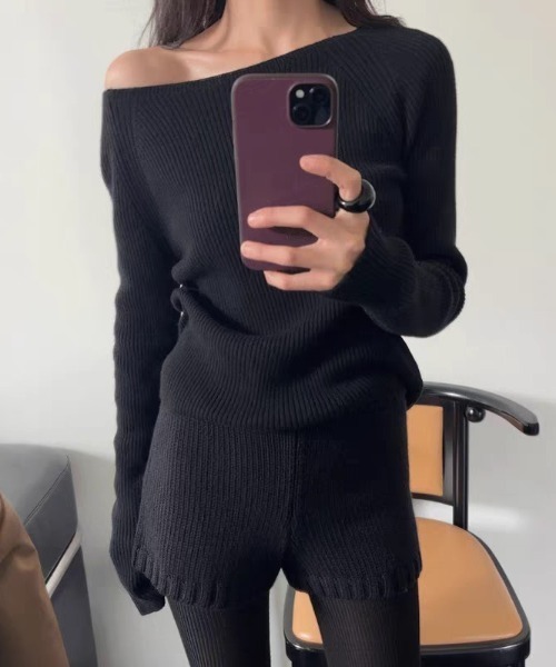 yuue' ( wear )（ユーイ）の「ニットショートパンツ（その他パンツ・レディース・チャコールグレー/グレー/ブラック・FREE）」の4枚目の写真