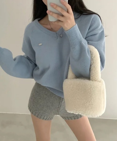 yuue' ( wear )（ユーイ）の「ニットショートパンツ（その他パンツ・レディース・チャコールグレー/グレー/ブラック・FREE）」の19枚目の写真