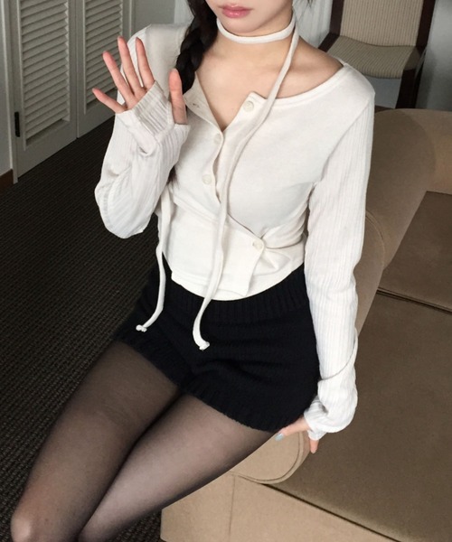 yuue' ( wear )（ユーイ）の「ニットショートパンツ（その他パンツ・レディース・チャコールグレー/グレー/ブラック・FREE）」の9枚目の写真