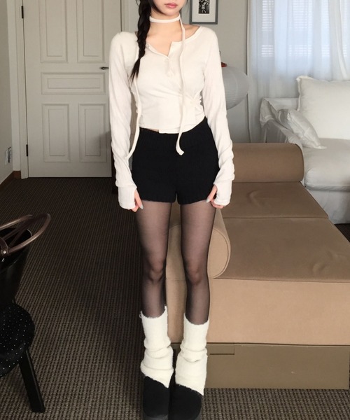 yuue' ( wear )（ユーイ）の「ニットショートパンツ（その他パンツ・レディース・チャコールグレー/グレー/ブラック・FREE）」の11枚目の写真