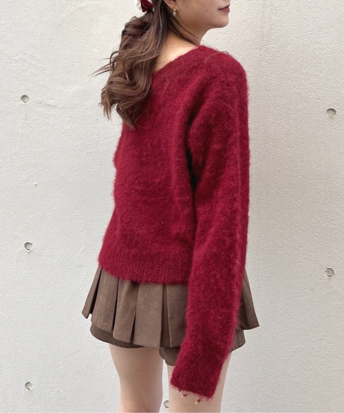 one way(ワンウェイ)の「ベロアリボンワンショルニット(ニット/セーター・レディース・グレー/レッド/ホワイト/ベージュ・FREE)」の20枚目の写真