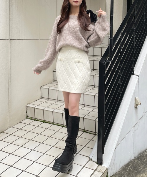 one way(ワンウェイ)の「ベロアリボンワンショルニット(ニット/セーター・レディース・グレー/レッド/ホワイト/ベージュ・FREE)」の12枚目の写真