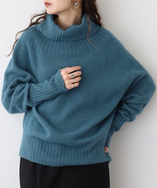 BRODIAEA(ブローディア)の「BRODIAEA リブタートルホールガーメントニット 日本製(ニット/セーター・レディース・ブルーグリーン/レンガ/アイボリー/グレー・40)」の15枚目の写真