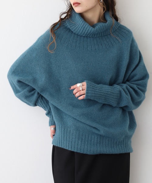BRODIAEA(ブローディア)の「BRODIAEA リブタートルホールガーメントニット 日本製(ニット/セーター・レディース・ブルーグリーン/レンガ/アイボリー/グレー・40)」の16枚目の写真
